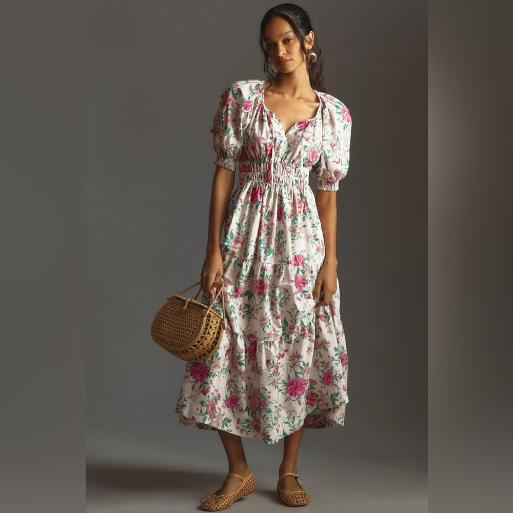NWT Anthropologie Somerset Maxi Dress Puff Sleeve Edition Size XL